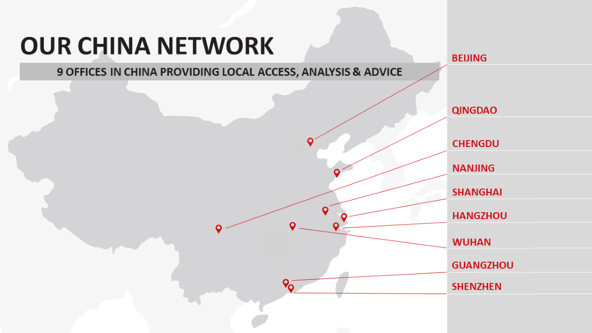 Map of CBBC's presence in China